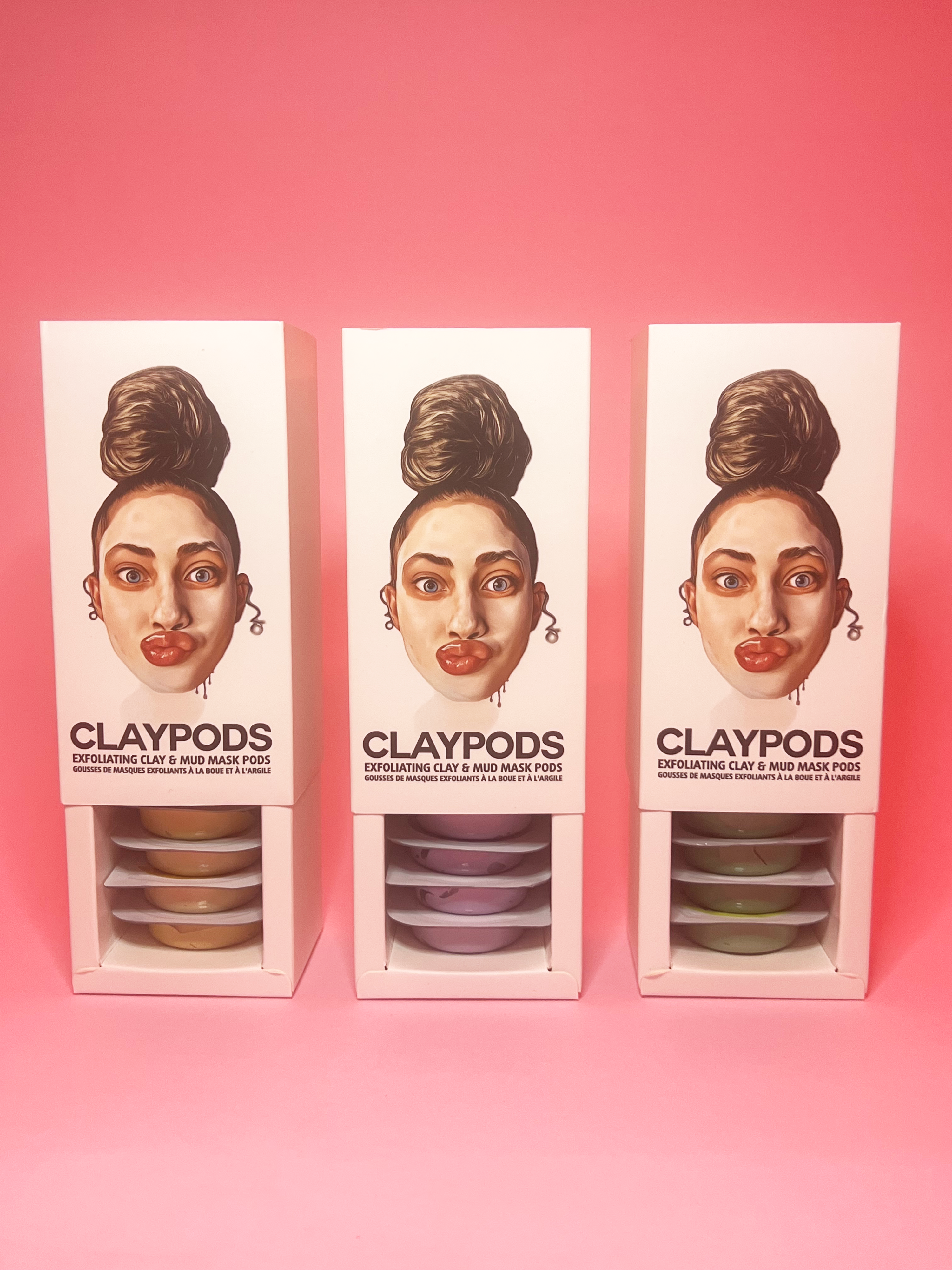 Turmeric, Eggplant, and Avocado clay pod mud masks