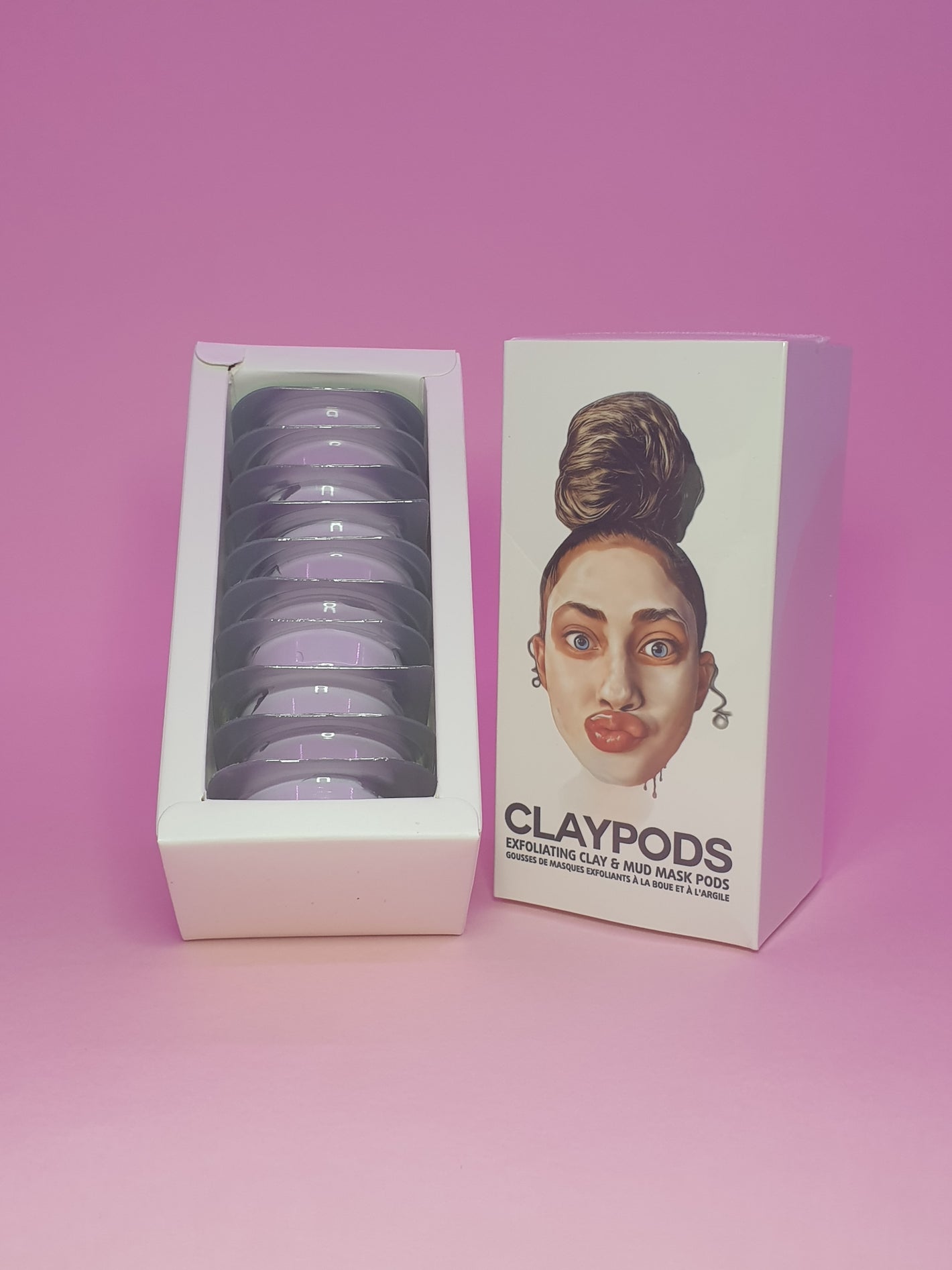Eggplant clay pod product shot on purple background